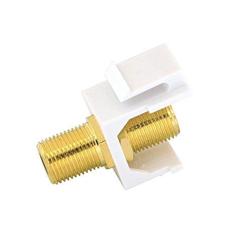 VCE Coax Keystone Jack 3GHz RG6 F-Type Gold-Plated Female Connector 5-Pack