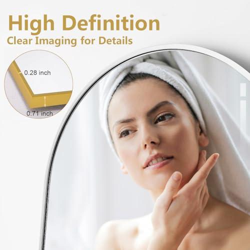 Floor Mirror Arched Mirror Full Length 56X20Full Length Mirror can be Free Standing or Hanging on The Wall Used in Living Room Entrance Hall Corridor Room Bathroom etc （White