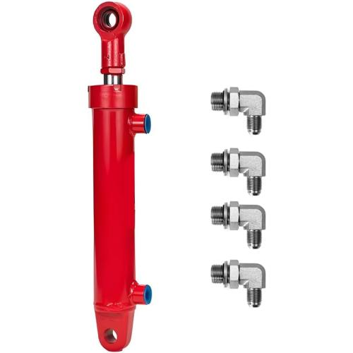 2x18 Hydraulic Cylinder 3 Ton Double Acting Welded Hydraulic Cylinder 2 Bore x 18 Stroke with 3/8 JIC 37°(9/16-18 Thread) Hydraulic End Connectors Maximum Thrust Force 6613lbs