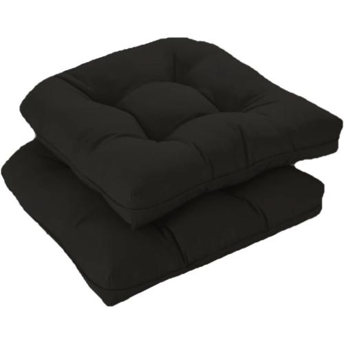 Tufted Chair Cushions, Set of 2, Indoor Outdoor Seat Pads, Multiple Colors Available (red)