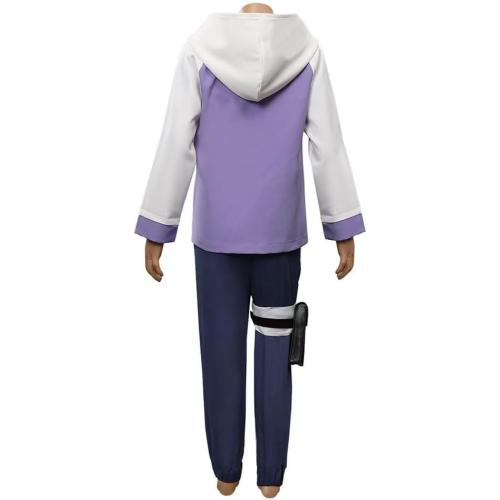 Size Large Color White and Purple And Black pants Aroinad Hyūga Hinata Cosplay Costume Hoodie for Halloween, Christmas, Anime Party, Exhibition