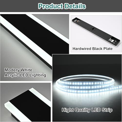 2 Pack Color Black Outdoor Wall Light,60 inch Long Outdoor Modern LED Wall Sconce, Waterproof IP65 LED Wall Mount Lighting Fixture for House Living Room Corridor Porch Patio Garage