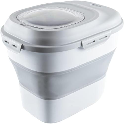 Restaurantware-17.7 x 13 x 14.8 Inch Collapsible Container, 1 Durable Storage Container - Built-In Handles, Gray Plastic Household Organizer With Handles, Collapsible, For Home Purpose And More