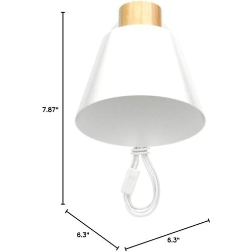 White Plug in Wall Sconces with Switch for Bedroom, Modern Rotation Wall Lamps Up Down E26 Mounted Fixture Wood Metal Lighting Switch Bedside Decor Reading Lights for Kids Bedroom, Living Room