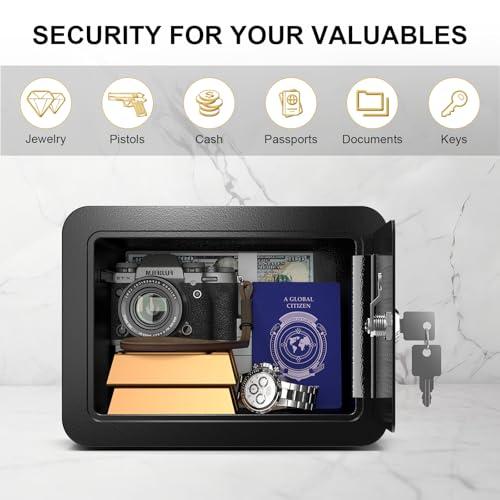 Marcree 0.23 Cub Safe, Small Safe Box with Key, Mini Safe for Kids