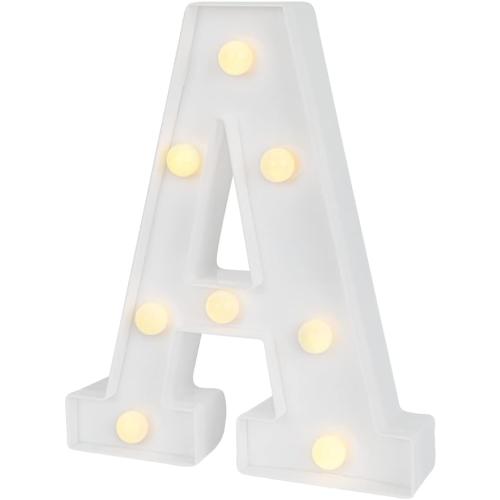 Restaurantware Illumify 6.9 x 1.2 x 8.7 Inch Light Up Letter 1 Durable Marquee LED Light - Letter A Touchproof White Plastic Party Light Keyhole Slot For Parties Weddings Or Special Events