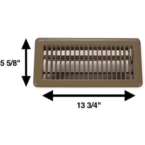 PACK OF 3 Rocky Mountain Goods Vent Cover for Home Floor 4” x 12” (Brown ) - Heavy Duty Metal - Walkable Floor Register Air Vents - Easy Adjust Airflow