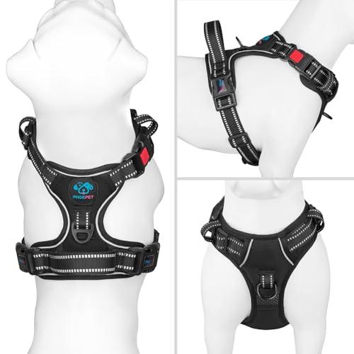PHOEPET No Pull Dog Harness Medium Reflective Front Clip Vest with Handle