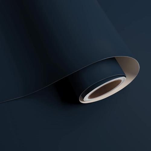 VaryPaper Navy Blue Vinyl Wallpaper, 32''x354'', Self-Adhesive, Waterproof, Removable, for Bathroom, Bedroom, Kitchen, etc.