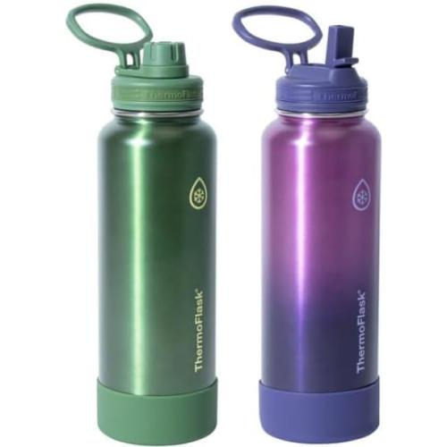 Insulated Beverage Container - 40 oz - 2 Pack - Up to: 24 hr Cold - 12 hr Hot (Purple & Green)