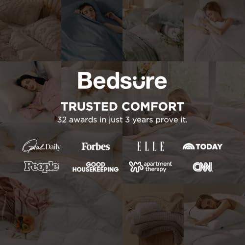 Bedsure Prewashed Duvet Cover King, Cotton-Like Bedding Set, Sage Green