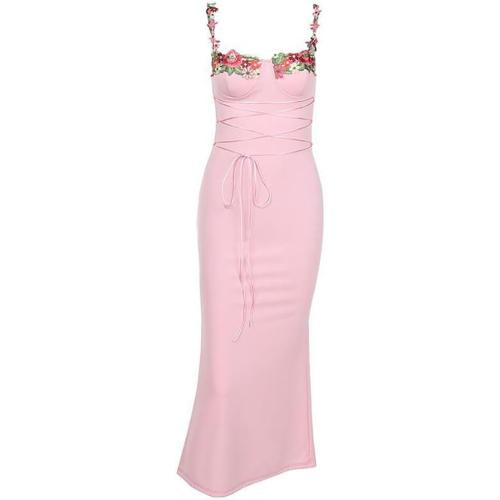 Size Small ...GeRRiT Flowy Maxi Dresses for Women 2024 Boho Chic Floral Bodycon Dress Spaghetti Straps Tube Party Club Long Dresses Sexy Sling Sundress for Curvy Women-Pink||XL, Small-Large