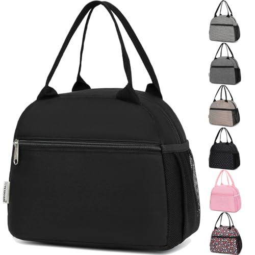 GYEUKHAM Lunch Bag Women, Lunch Box for Adult Men Kids Girls, Small Cute Lunchbox Tote Large Capacity Insulated Lunch Container Cooler for Work School Picnic Travel, Black