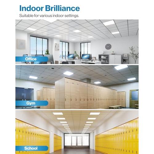 Sunco 2x2 LED Flat Panel Light, Back-Lit, 30-40W Selectable, 3CCT Dimmable | 5200LM, Selectable Wattage 30W/35W/40W, Selectable CCT 4000K/5000K/6000K, 0-10V Dimming, White, Troffer Replacement
