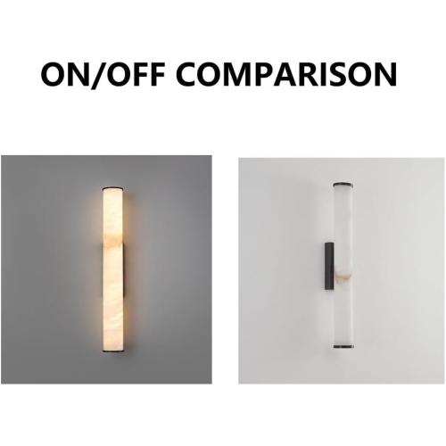 Spanish Natural Marble Wall Sconces Strip Alabaster Wall Lighting All Copper Indoor Nordic Sconce Wall Lamps for Bedroom Staircase Living Room Corridor