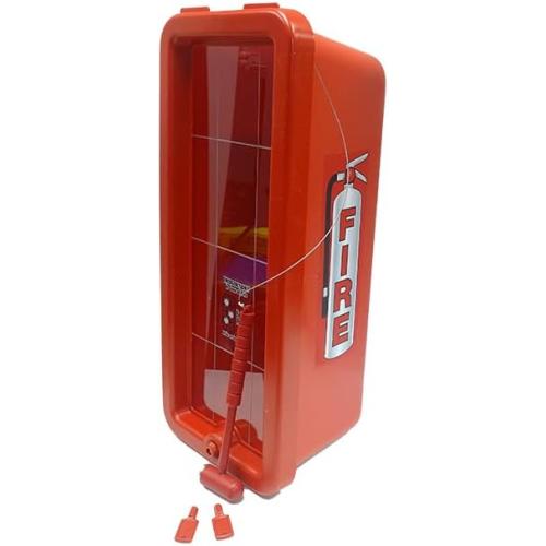 Cato 10551-H Red Plastic Chief Fire Extinguisher Cabinet for 2-1/2 or 5 lb. Extinguisher, with Hammer and Cylinder Lock