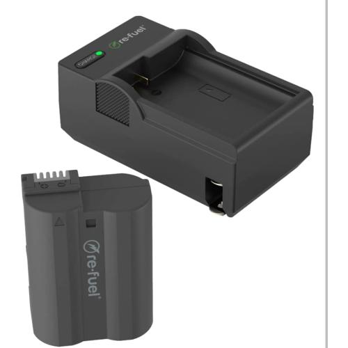 Digipower - EN-EL15 Digital Camera Battery & Charger kit, Replacement for Nikon EN-EL15 Battery Pack - Black