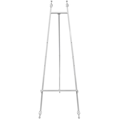 Iron Adjustable Arts & Crafts Easels,58 Inch Metal Easel Stand with Chain Support for Mirror,Floor Easels for Display Wedding Sign(White)