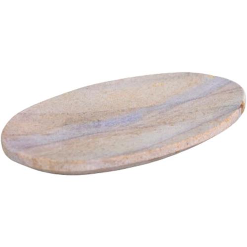 Stonkraft Natural Water Absorbent & Rigged Soap Dish Soap Holder Made of Natural Stone - Unique Bath Bathroom Accessories (Oval)