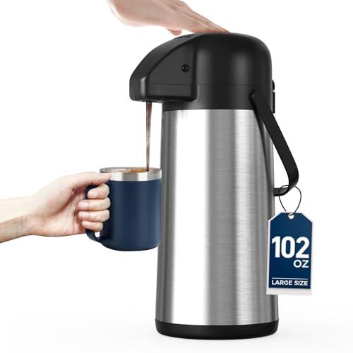 Coffee Carafe for Keeping Hot, 102OZ / 3L Airpot Coffee Dispenser with Pump