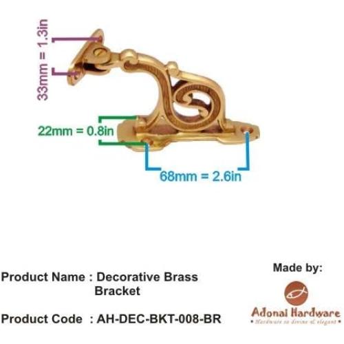 Adonai Hardware Decorative Brass Handrail Bracket (Polished Chrome)- Supplied as 2 Pieces per Pack