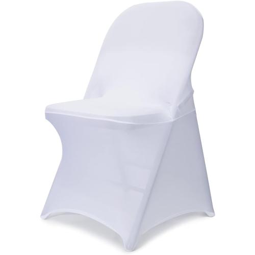 Babenest Spandex Folding Chair Covers - 50 PCS Upgraded Universal Stretch Washable Fitted Chair Slipcovers Protector for Wedding, Holidays, Banquet, Party, Celebration (White)