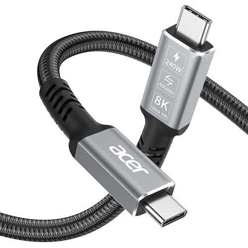 Acer USB4 Cable 40Gbps, 8K@60Hz Thunderbolt 4/3 Cable (3.3FT, 240W)