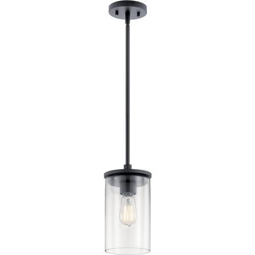 Kichler 43996BK Crosby Pendant, 1-Light 100 Watts, Black