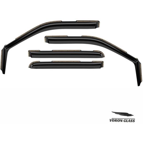 Voron Glass in-Channel Extra Durable Rain Guards for Ford F150 2021-2026 SuperCrew, Window Deflectors, Vent Window Visors, 4 Pieces - 200784
