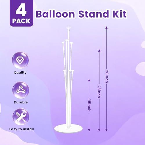 JOYYPOP 4 Sets Balloon Stand Kit For Table, Balloon Sticks with Bases