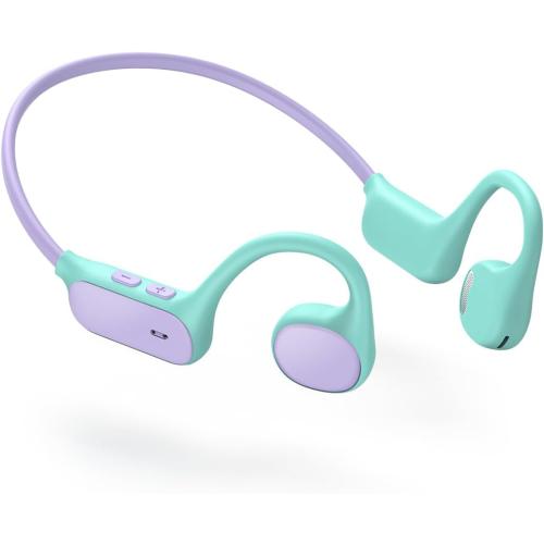 iClever Kids Headphones, Bluetooth 5.4 Air Conduction Open Ear Headphones, Safe Volume 74&85 dBA, Clear Audio, 360° Bending, Ultra-Light Comfortable Kids Wireless Headphones for iPad/Travel/Sports