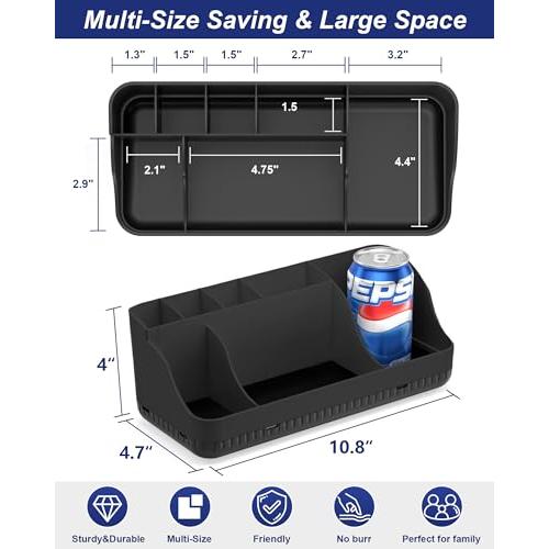 Bathroom Counter Organizer and Storage, 7 Slots Detachable Toothbrush Holders for Bathrooms, Anti-Slip Electric Toothbrush and Toothpaste Holder Countertop Vanity Organizer Accessories for Adults Kids