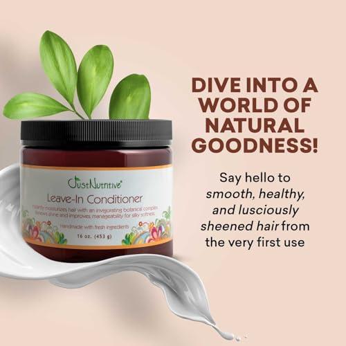 Just Nutritive Leave in Conditioner/Multitasking Leave In for All Hair Types/Pure ingredients fight frizz, split ends and creates radiant healthy shine