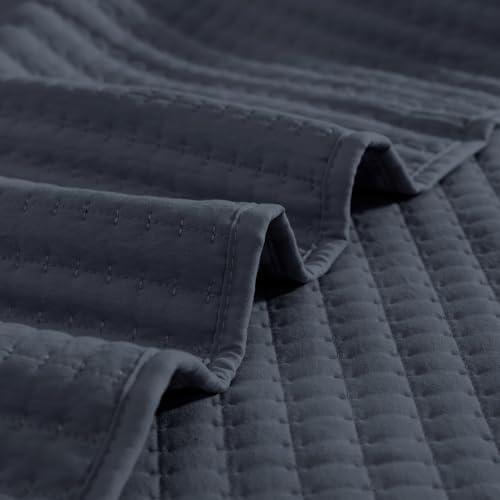 Queen Quilt-Lightweight Bedspreads Blue Grey Queen Size Quilt Bedding Set