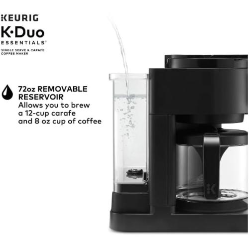 K-eurig K-Duo Essentials, Hot & Iced Single-Serve Pod Coffee Maker & Carafe, Black