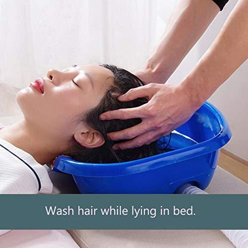 BLUE ANS ORANGE Bedside Shampoo Basin, Portable Hair Washing Basin with Head Cushion and Retractable Hose - (18.72x13.65 inch),Freestanding - Sink,for Handicapped, Bedridden, Kids,Hair Cuts and Coloring