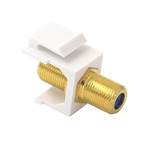 VCE Coax Keystone Jack 3GHz RG6 F-Type Gold-Plated Female Connector 5-Pack