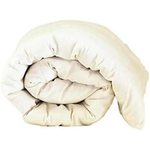 90 X 90 White Lotus Home Organic Cotton Mattress Topper with 100% Organic Twill Outer Case, Off White