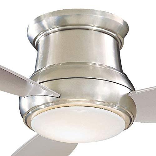 Minka-Aire F518L-BN Concept II LED Brushed Nickel 44 Flush Mount Modern Ceiling Fan with Remote, Brushed Nickel (LED Light)