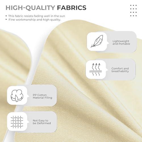 Egg Chair Cushion Replacement 47x31.5 Inch -Thicken Foldable Removable Waterproof Egg Chair Cushions with Headrest, Outdoor Hanging Chair Cushion, Patio Swing Cushions Beige