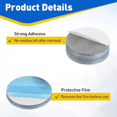 50pcs Adhesive Metal Plate for Phone Magnet (0.39 Inch) - Round Iron Stickers Universal Plates Sheets for Magnetic Car Mount Holders/Phone Case/Wall