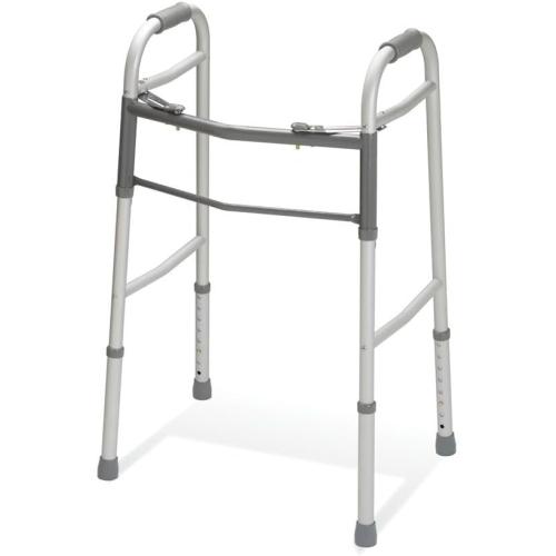 Guardian Two-Button Folding Walkers Without Wheels, 300 lbs Weight Capacity - Robust & Adjustable Mobility Aid for Elderly and Disabled Individuals