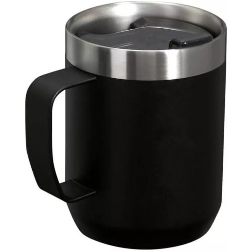 STANLEY Stay-Hot Camp Mug 8 oz | Press Fit Drink Through Lid | Cup for Coffee, Tea and Drinks | Insulated Stainless Steel Coffee Mug | BPA-Free | Black