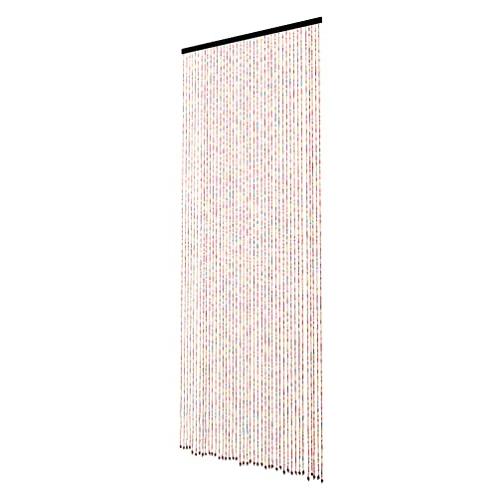 36 inches x 79 inches (Rainbow) FlavorThings 41 Strands Rainbow Colorful Hippie Boho Bohemian Natural Wooden Door Beaded Curtain Doorway Beads Bamboo Beads