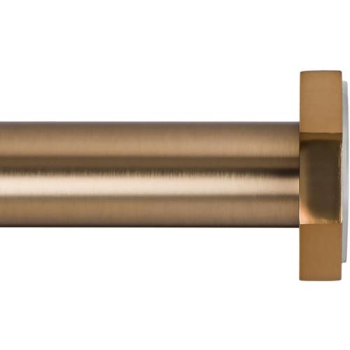 Ivilon Tension Curtain Rod - Hexagonal Spring Tension Rod for Windows or Shower, 54 to 90 Inch, Warm Gold