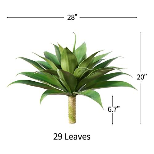 Artificial Plants Fake Agave Succulent Plant 28 Inch Big Size Faux Succulents Stems for Indoor Outdoor Realistic & Natural Home Decor Plants for Office Housewarming