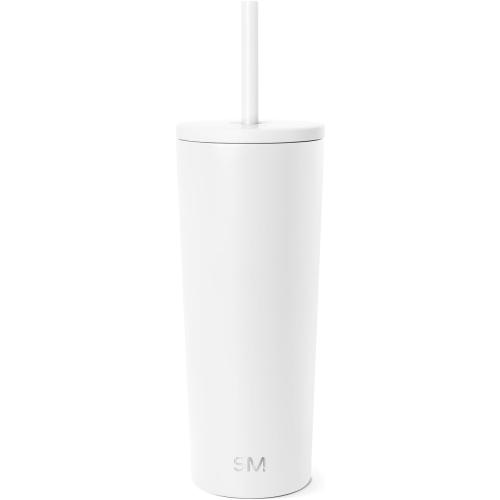 Simple Modern Classic Tumbler with Straw Lid | Insulated Iced Coffee Cup Reusable Stainless Steel Water Bottle Travel Mug | Gifts for Women Men Her Him | 24oz | Winter White ‼️has mild stains on the outside and doesn't come with straw ‼️