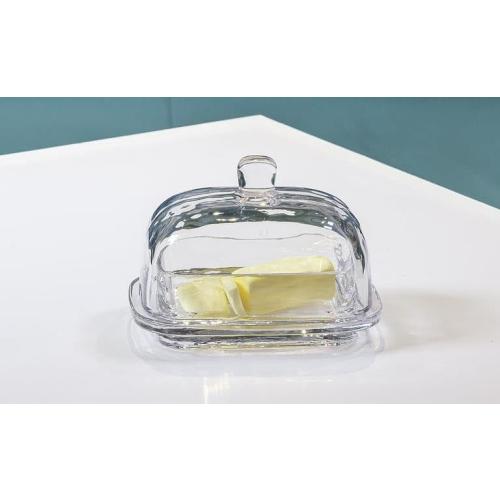 Abbott Collection Large Rectangle Covered Butter Dish with Lid, Clear Glass (6.5L)