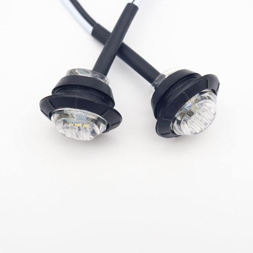KEING 10 Pack Sealed Waterproof Mini Round 3/4 Inch White LED Marker lights Signal Light 12V for Trailer Truck Bus Pickup Van ATV RV Lorry Caravan, 5 Years Warranty