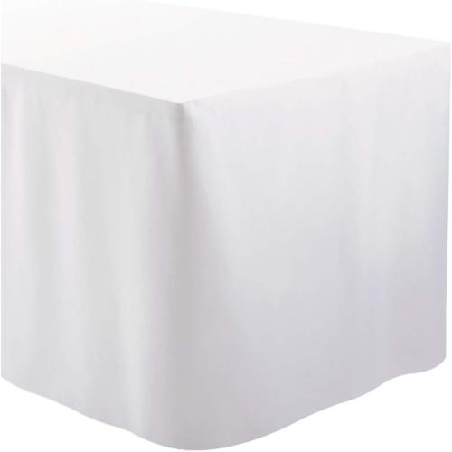 4 Feet (L x W: 48X30) Rectangle Fitted Tablecloth for Wedding Party Banquet,Polyester Cloth Fabric Cover, White